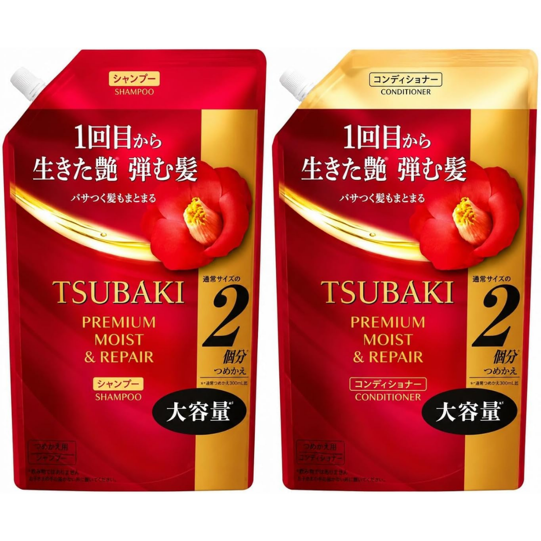 TSUBAKI Premium Moist & Repair Shampoo & Conditioner (Refill) 600ml