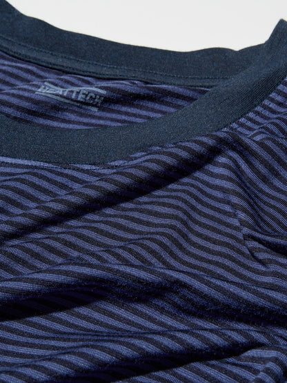 UNIQLO HEATTECH Crew Neck Long T-Shirt / Stripe (L)